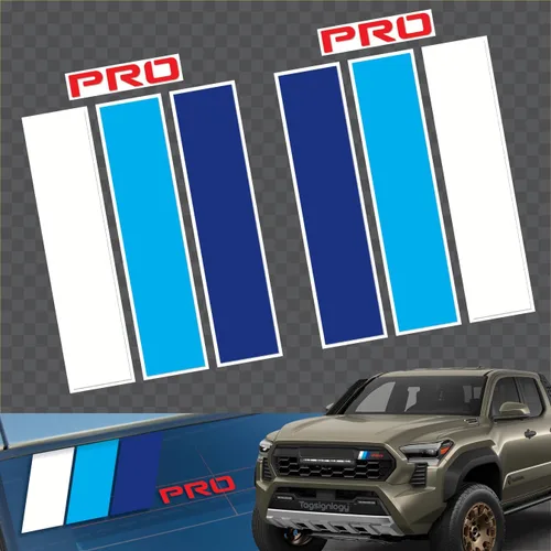 Vista 10 de Paquete combinado, calcomanía de vinilo a rayas tricolor, clásica, retro, para decoración de bricolaje, compatible con Tacoma 4Runner Tundra Rav4