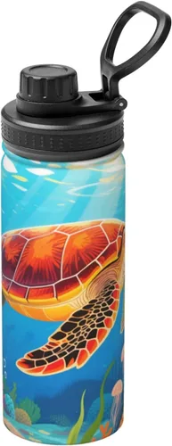 Vista 15 de Green tractor Insulated Stainless Steel Kettle Print Funny Water Bottle Insulated Ideal for Sports and Travel