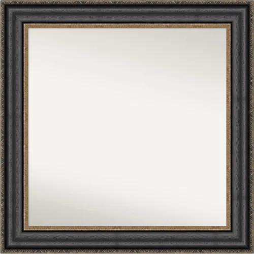 Vista 558 de Amanti Art Espejo personalizado, espejo de baño negro puente, espejo de pared o espejo de tocador de baño sobre el fregadero (26 x 26 pulgadas)