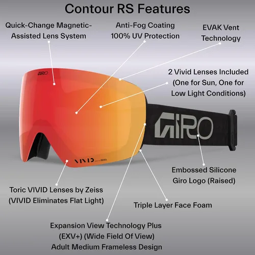 Vista 3 de Giro Gafas de esquí unisex para adultos Giro Contour Rs Cristales negros - rosa vivo