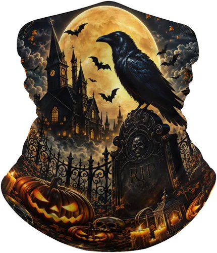 Vista 12 de Cozy Autumn Ghosts Halloween Pattern Balaclava