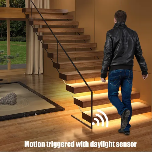 Vista 8 de Kit de Iluminación LED para Escaleras Activado por Movimiento con Sensor de Luz Diurna SSL-5616, Soporta hasta 16 Escalones × Tiras de Luces LED COB
