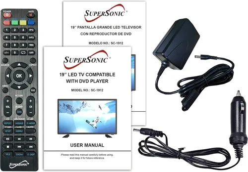 Vista 8 de Supersonic SC-1912 LED HDTV de 19 pulgadas con calidad de imagen de 1080p, reproductor de DVD integrado, HDMI, USB, capacidad de monitor de PC