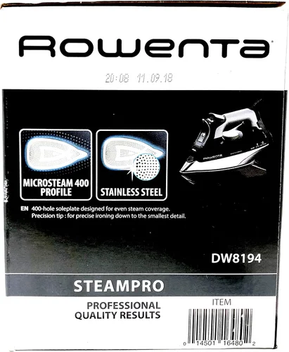Vista 8 de Rowenta Steam Pro - Plancha profesional de 1800 vatios con encendido/apagado automático, 400 agujeros