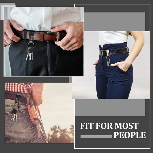 Vista 5 de Moxweyeni 4 piezas de clip para llaves de cinturón, llavero de metal de seguridad, anillo de clip para hombres, suministros de oficina en casa
