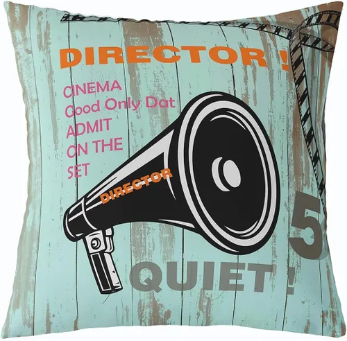 Vista 29 de Homewish Theater Cinema Poster Throw Pillow Covers (Pack of 1),Retro Movie Cushion Cover for Kids Boys Teens Popcorn Pillow Cases Movie Night Living