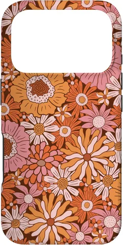Vista 30 de Retro Flowers Meadow Floral Groovy 60s Pink Orange Brown Case for iPhone 17