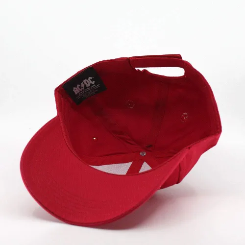 Vista 3 de Gorra de béisbol ajustable con banda de roca dura de color rojo y blanco, Beísbol, talla única