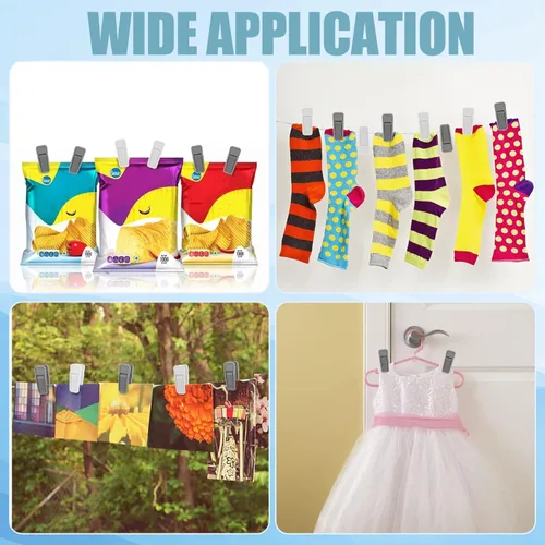 Vista 7 de Blcculi Clips para colgar perchas, 50 clips para colgar bebés, clips de plástico para dedos, clips para colgar pantalones, clips de agarre fuerte