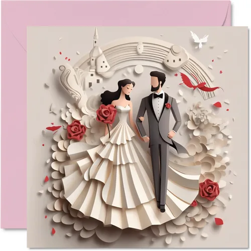 Vista 8 de Stuff4 Tarjetas de boda para parejas – Mejor día – Felicitaciones feliz regalos de compromiso, felicitaciones bien hechas, tarjetas de felicitación