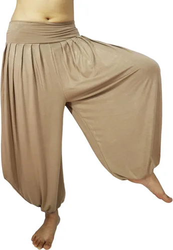 Vista 26 de Lovely Creations Pantalones holgados con cintura elástica y harem Aladdin para mujer