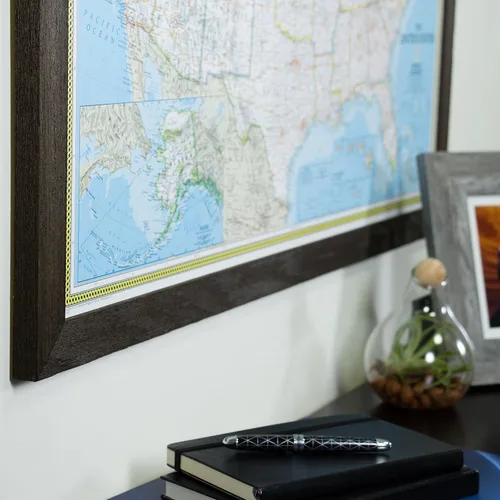 Vista 3 de Craig Frames mapa de viaje clásico de los Estados Unidos, Papel, 24 x 36 pulgadas