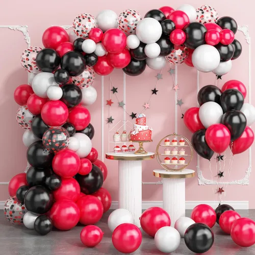 Vista 8 de Kit de Guirnalda de Globos de Navidad, 108 Piezas Globos Retro Verde Oscuro Rojo Oro Arco con Globos 4D, Globos de Caramelo en Forma de Bastón