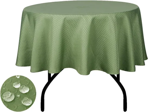 Vista 12 de Tektrum Mantel de jacquard redondo de 70 pulgadas, resistente al agua, resistente a las manchas, a prueba de derrames, ideal para cenas, banquetes