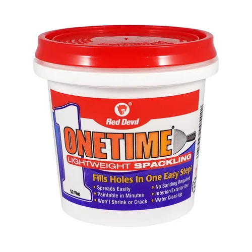 Vista 14 de Red Devil 0541 ONETIME Spackle ligero para reparación de paredes, masilla para agujeros en paneles de yeso, 1 galón, blanco, fabricado en EE. UU