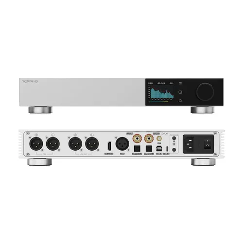 Vista 3 de TOPPING D900 DAC Ultra-Insigne con Arquitectura de 1-Bit PSRM Desarrollada Internamente, 140dB THD, Bluetooth LDAC, Afinación PEQ, Pantalla a Todo