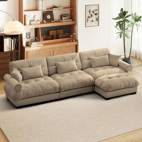 Vista 62 de SoarFlash Moderno sofá reclinable de terciopelo para sala de estar, sofá biplaza para apartamento, sofá de almacenamiento con marco de madera Azul