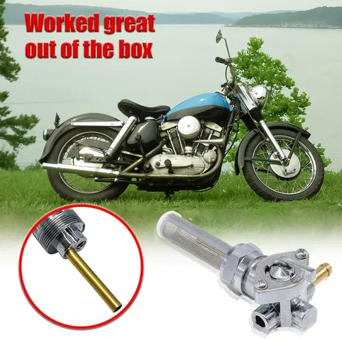 Vista 7 de Válvula de combustible de petcock de 22 mm de salida derecha para Harley Davidson Sportster Big Twin Dyna Fatboy Electra Glide Heritage Softail