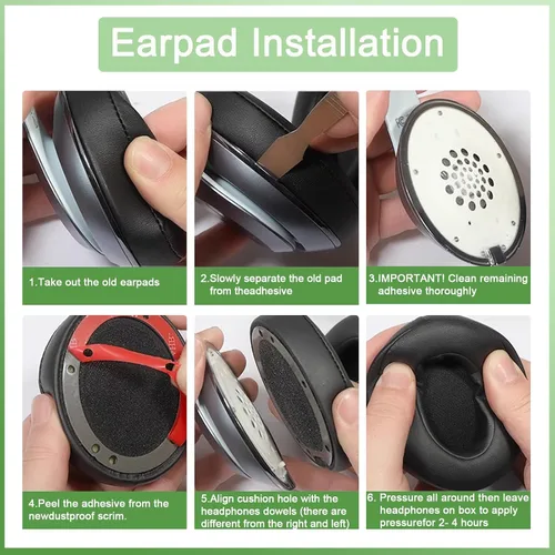 Vista 7 de Almohadillas de repuesto para auriculares Beats Studio 2 y Studio 3 con cable e inalámbricos, almohadillas con piel proteica más suave, espuma