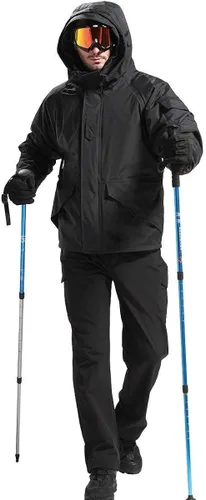 Vista 7 de FREE SOLDIER Pantalones cargo con vellón Softshell para hombre, para nieve, esquí, senderismo, con cinturón