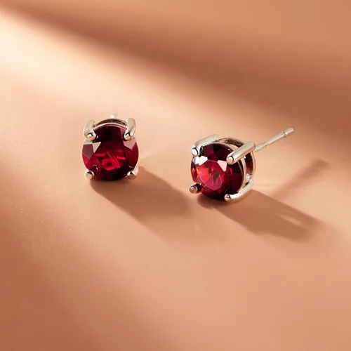 Vista 11 de Amazon Essentials Aretes redondos de plata de ley con piedra natal (anteriormente colección Amazon)