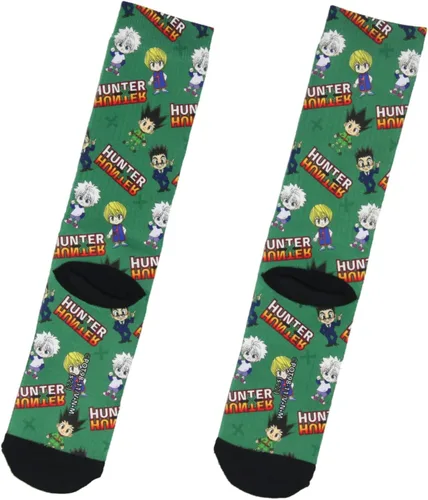 Vista 2 de Bioworld Hunter X Hunter Anime Chibi Characters - Calcetines sublimados para adultos, 1 par, Multi