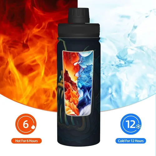 Vista 6 de Anglerfish Insulated Stainless Steel Kettle Print Funny Water Bottle Insulated Ideal for Sports and Travel
