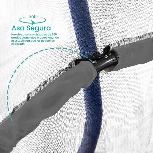 Vista 6 de Skywalker Trampolines Mini trampolín con red de recinto Azul oscuro/gris con astronauta
