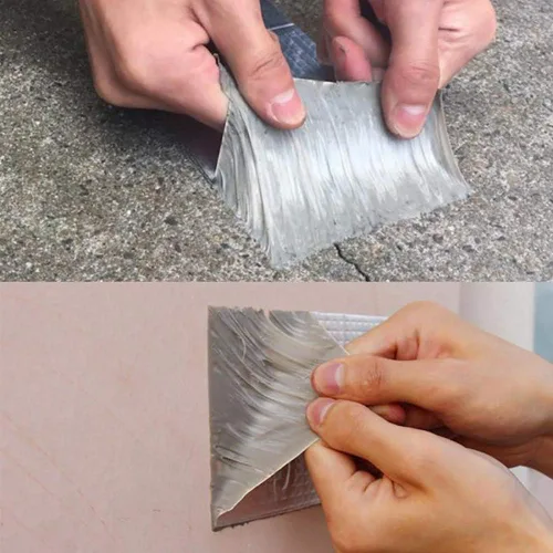 Vista 4 de Cinta de goma butílica, Cinta de papel de aluminio sellada, Banda autoadhesiva sellada impermeable, Cinta de reparación flexible, para grietas