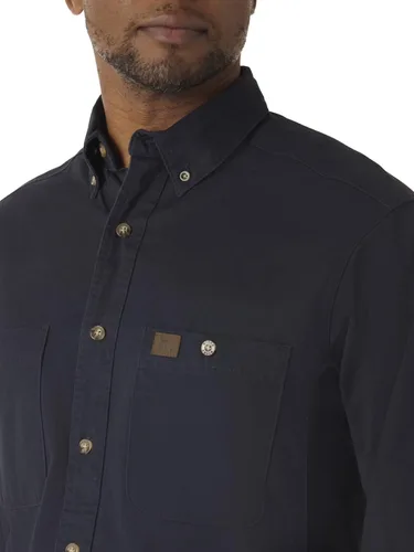 Vista 3 de Wrangler Riggs Workwear - Camisa de trabajo de sarga y manga larga para hombre