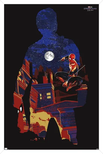 Vista 14 de Trends International Marvel Spider-Man: No Way Home - Póster de pared de silueta, 22.4 pulgadas de largo x 14.7 pulgadas, versión enmarcada