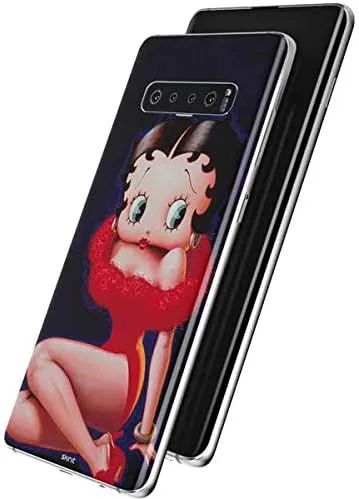 Vista 2 de Skinit Calcomanía para teléfono compatible con Samsung Galaxy S10 Plus, diseño de vestido rojo con licencia oficial de Betty Boop Betty Boop