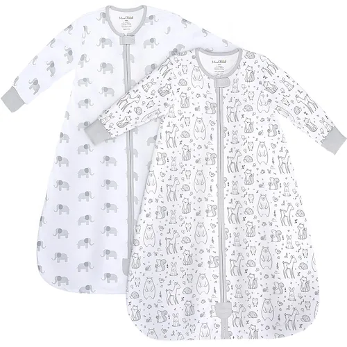 Vista 50 de Mama Cheetah Saco de dormir para bebé de 0.5 TOG, Manta portátil de algodón orgánico para bebé con cremallera bidireccional, Saco de dormir
