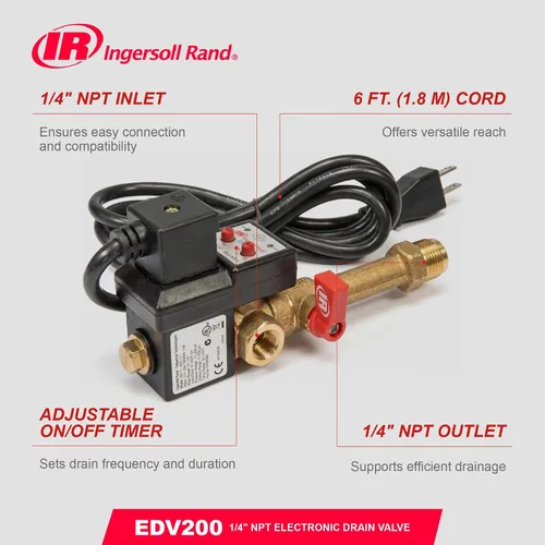 Vista 7 de Ingersoll Rand Edv200 1/4npt 110/120v Válvula de Drenaje Electrónica