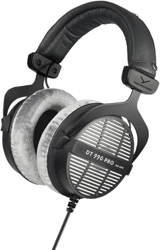 Vista 8 de beyerdynamic DT 990 Pro - Auriculares de diadema para monitor de estudio, sistema abierto, con cable (80 Ohmios, negro edición limitada)