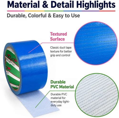 Vista 3 de GiftExpress 18 cintas adhesivas de colores surtidos, cintas holográficas de lunares – Cintas de colores brillantes multiusos para días festivos