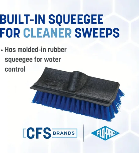 Vista 3 de CFS 3619014 - Exfoliante de suelo de doble superficie con escobilla de goma, 10 pulgadas de largo, color azul