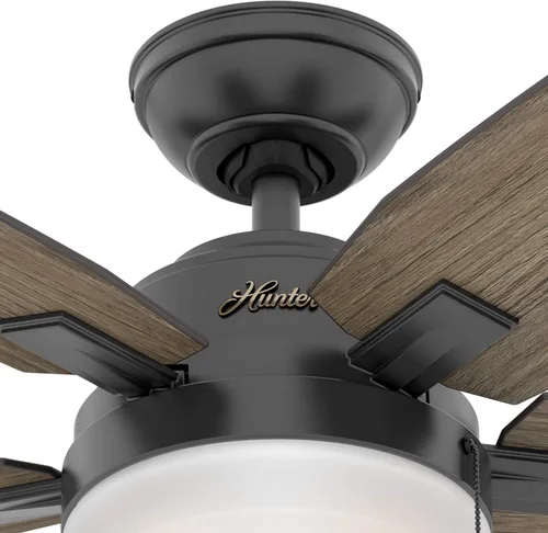 Vista 4 de Hunter Ventilador de techo contemporáneo negro mate de 46 pulgadas con kit de luces (renovado)