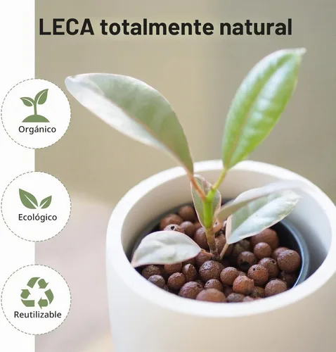 Vista 4 de GASPRO 5lb de bolas de arcilla expandida orgánicas para plantas, 100% naturales, bolas Leca para el desarrollo de raíces en macetas, mezcla