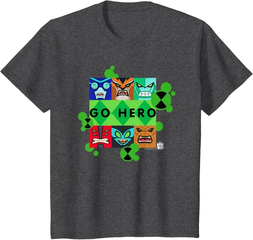 Vista 33 de Ben 10 Go Hero - Camiseta, Azul / Patchwork, S