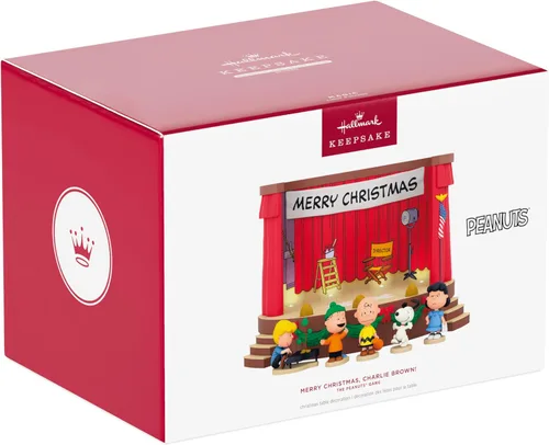 Vista 6 de Hallmark Keepsake Adorno de Navidad de Mesa 2025, La Pandilla de Snoopy Feliz Navidad, ¡Charlie Brown! con Luz y Sonido, Regalos para Fans de Snoopy