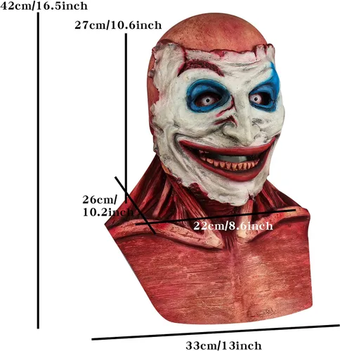 Vista 3 de Bulex Halloween Creepy Mask with Removable Magnet Scary Face Zombie Prorp Skull Mask - Double Layer Face Splittable Mask