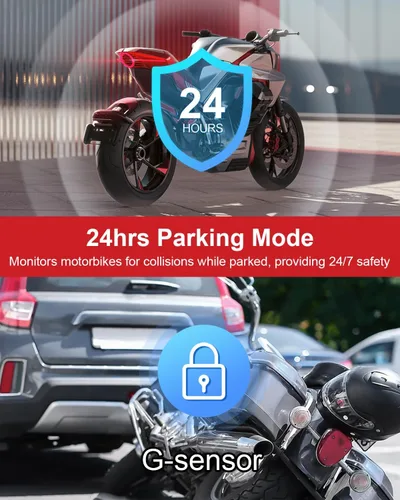 Vista 6 de Cámara de tablero de motocicleta INNOVV K7, cámara frontal y trasera 2K + 2K con EIS antisacudida, cámara de tablero de motocicleta con modo