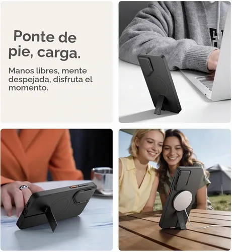 Vista 3 de SURITCH Funda protectora magnética para Samsung Galaxy S26 Plus, funda protectora magnética con cubierta de cámara y soporte de metal ajustable