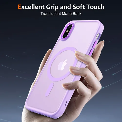 Vista 569 de Anuck - Funda magnética para iPhone 11 compatible con MagSafe, carcasa trasera mate translúcida dura, borde de TPU, delgada, resistente a impactos
