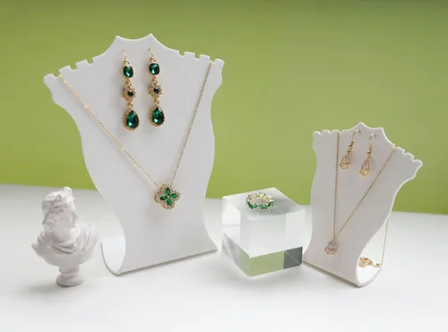 Vista 8 de Pequeño elevador de pantalla transparente, bloque acrílico para venta de joyas, anillo de aretes transparente para exhibición de armario【1.97