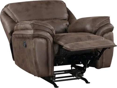 Vista 10 de Lexicon Sofá reclinable doble manual, sofá reclinable de pared de microfibra pulida para comodidad de la sala de estar, asientos de espuma sobre