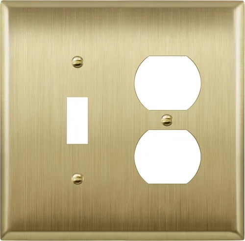 Vista 9 de ENERLITES Placa de pared de metal para combinación de interruptor de palanca y receptáculo dúplex, cubierta de salida de acero inoxidable 201