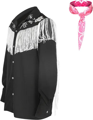 Vista 2 de TSCMRCDC Disfraz de vaquera rosa para niñas, traje de cosplay de película, vestido a cuadros rosa para niños y mujeres, vestido de fiesta
