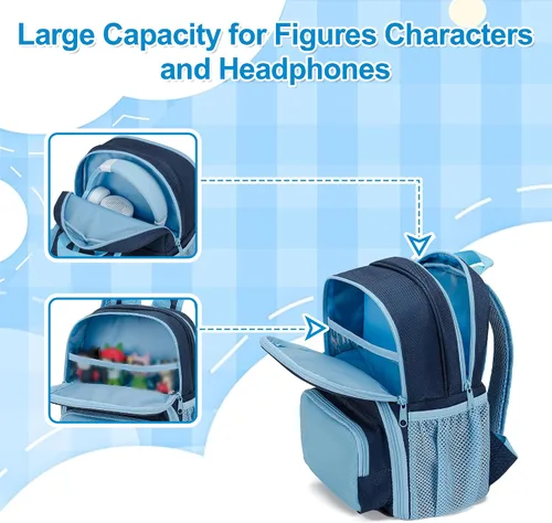 Vista 2 de LoDrid - Mochila compatible con Tonie Box 2/1, varios bolsillos para auriculares Estuche de transporte para cargador y accesorios, bolsa